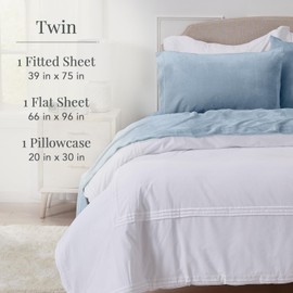NY Loft Ultra Soft Micro Fleece Sheets Set with Extra Deep Pockets | Extra Soft Velvet Fleece Sheet Set | Super Plush Polar Fleece | Velvet Plush Cozy Warmth | Tribeca Collection (Twin, Blue Fog)