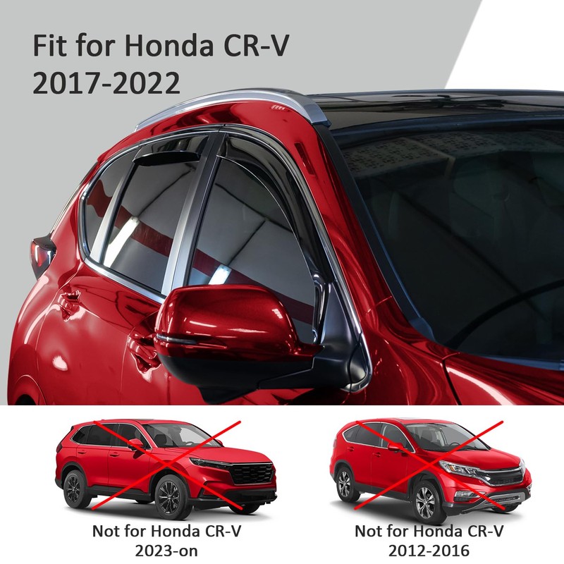 Voron Glass in-Channel Extra Durable Rain Guards for Honda CR-V