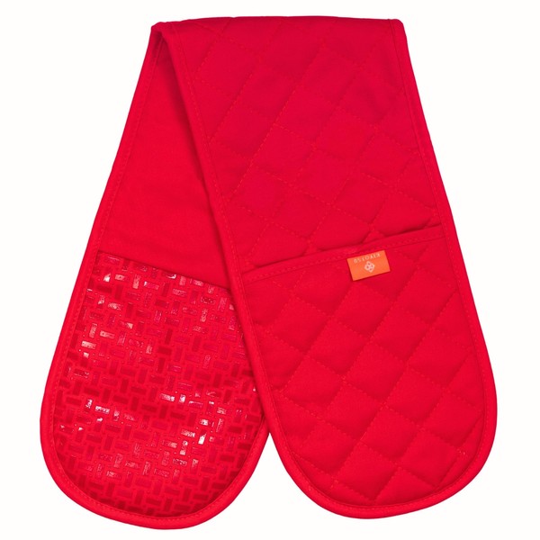 Red Oven Gloves Double Protection by Kiyotsu: Sophisticated Heat Defense in Bold, Vibrant Red