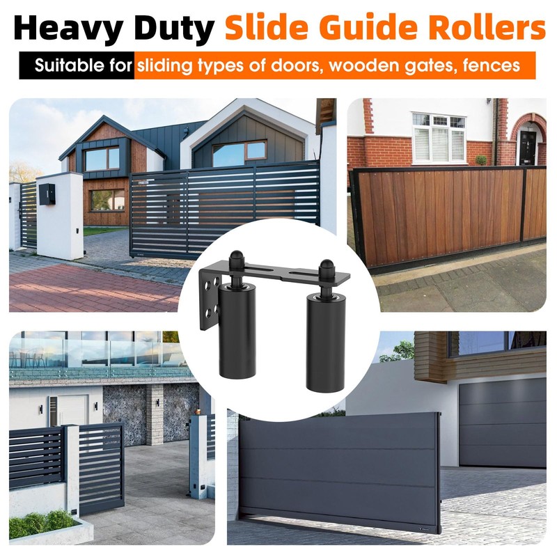 MeBantoo Sliding Gate Guide Roller Kit, Heavy Duty Black Nylon