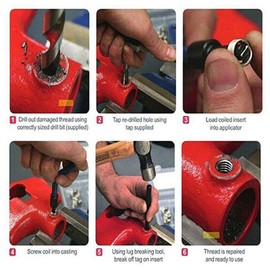 25Pcs Thread Repair Kit, M4 Thread Repair Insert Kit, with Transparent Plastic Box for Processing Machinery