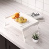 Fibogollo 2 Pack Bamboo Bed Tray Table with Folding Legs,Breakfast