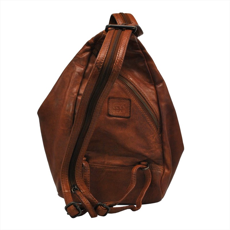 Bear Design Hannie CL 36137 Backpack Genuine Leather (Cognac), Cognac,