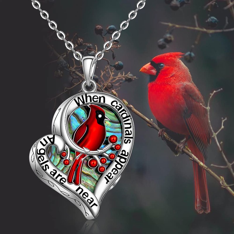 Cardinal Urn Necklace for Ashes - When Cardinals Appear Angels