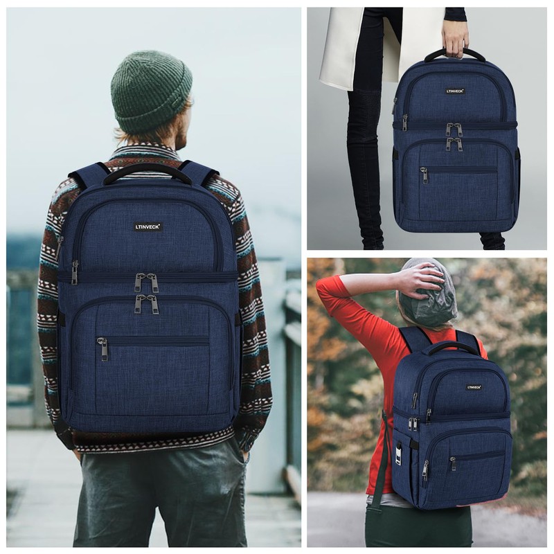 LTINVECK Cooler Backpack, 330ml Capacity, Insulated, Leakproof, Anti-Theft, Blue