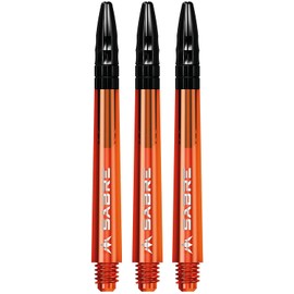 Mission Darts Sabre Shafts | Durable Polycarbonate Stems with Black Aluminium Top | 1 Set of 3 Shafts | Orange | Medium (S1557)