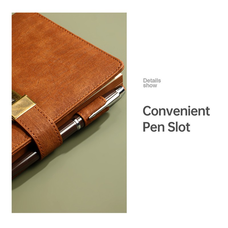 Vintage A5 Notebook PU Covered Diary with 3-digit Lock Notepad