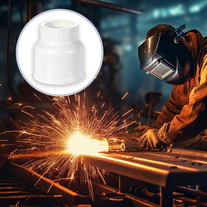 4 Pack #12 White Ceramic TIG Cups with 1/8 Mesh