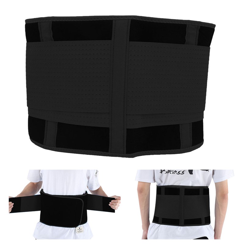 Breathable Mesh Support Exercise Belt Adjustable Waistband Fitness Waist ProtectorBlack