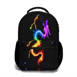 Miaoquhe Dragon School Backpack for Teens Girls Boys Kids Animal Bookbag Travel Computer Daypack Stylish Bookbag for Elementary School Casual Travel Bag Computer Laptop Shoulder Bag
