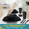 Teivio 66-piece With Flatware Plastic Kitchen Wheat Straw Square Dinnerware