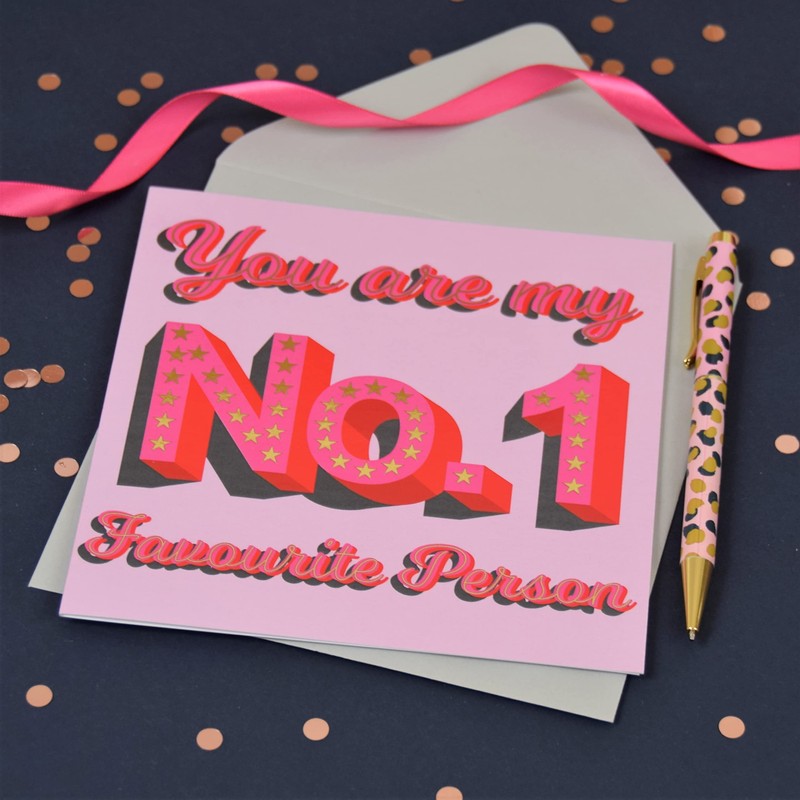 Valentine's Day Card, No. 1, text foiled in shiny gold