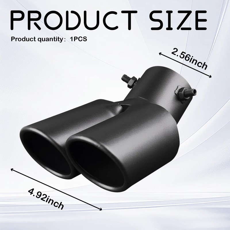 Stainless Steel Dual Exhaust Tip, 2.5" Inlet 2.4" Outlet Dual