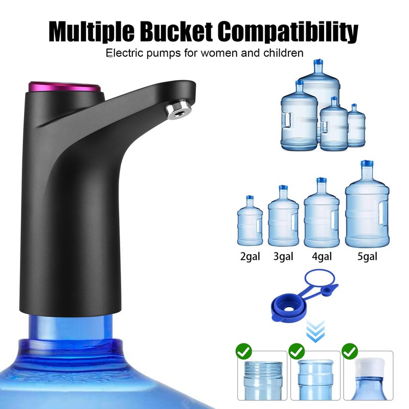 5 Gallon Water Pump with Mobile Base, USB Rechargeable Electric