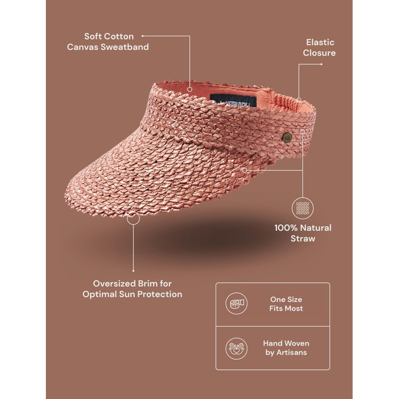 Straw Visor for Women | Packable Beach Visor & Sun