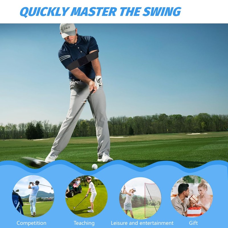 KIRZAX 2pcs Golf Swing Trainer Aid, Arm Posture Correction Band,