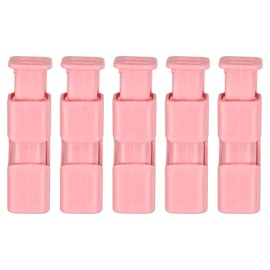 PATIKIL Bread Bag Clips, 5Pcs Easy Squeeze & Lock Food Bag Cinch Clips Good Grips Collection Bag Clip Reusable for Food Fruit Bread Storage, Pink