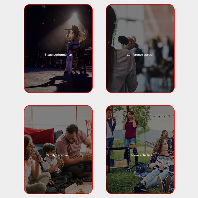 UHF Wireless Microphone 131ft Range Noise Reduction Handheld Dynamic Mic