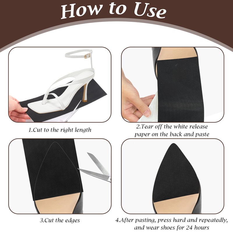 UKOFEW Pack of 4 Non-Slip Soles, 25 x 10 cm