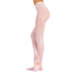 80 den Ballet Convertible Tights For Woman | Dance Pantyhose | Pink, Black| XS, S, M, L, XL | Italian Hosiery | (Pink, M)