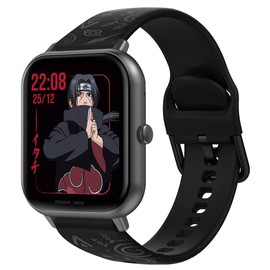 Abyx Fit Touch 3 Naruto Edition Smartwatch - 1123 Modes, Bluetooth, Net Display, IP67, Heart Rate and Oxygen Tracker, Notifications, Android/iOS - Itachi Design, Star grey, Modern