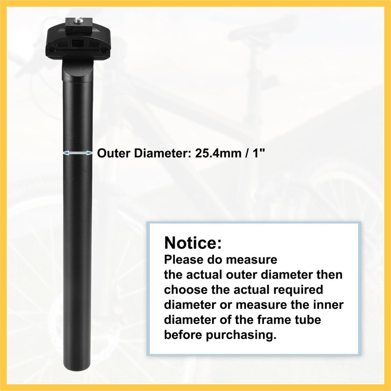 BULLSPANN Seat Post 25.4 Bicycle Saddle Post 300x25.4mm Aluminum Alloy