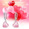 Heart Hoop Earrings for Girls 925 Sterling Silver Cubic Zirconia