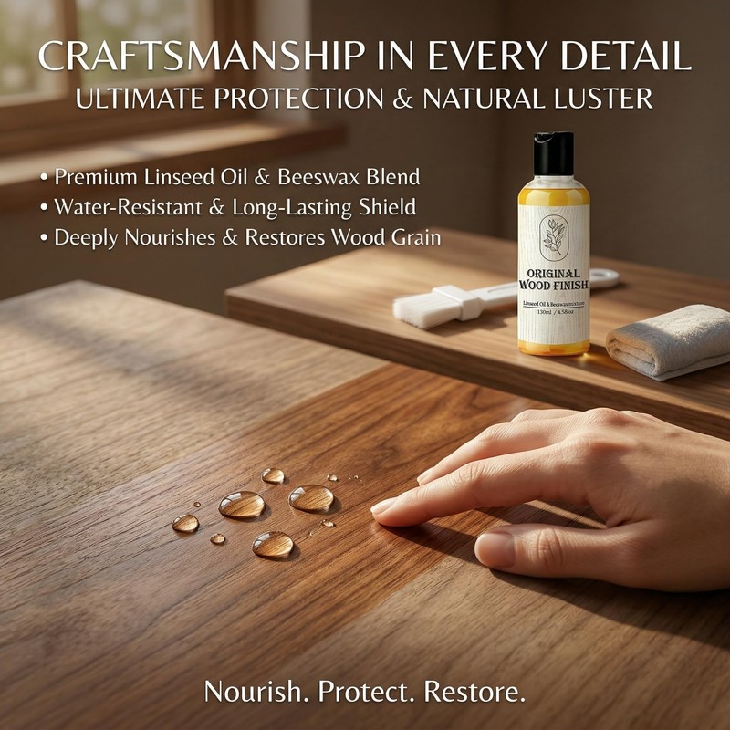 Original Wood Finish Raw Linseed Oil & Beeswax Blend, Non-Toxic,