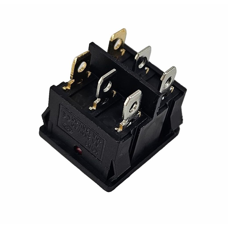 Double Rocker Switch Black 20 x 22 mm Red Rocker