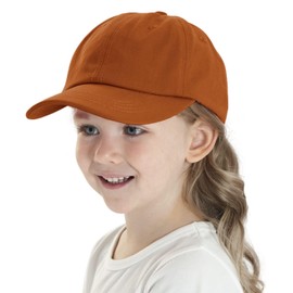 YAMEE Baseball Cap Unisex Children's Breathable Baseball Cap Children Cotton Peaked Cap Children Lightweight Sun Hat Children for Boys Girls Sun Protection Pure Colour Outdoor Recreation, brown