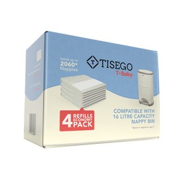 Nappy Refill Compatible with Korbell 16L Bin & Litter Champ | Economy Pack of 4 Refills | Disposable Nappy Bin Liners