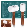 Mardatt 3Pcs Leather Carving Hammer and A5 Cutting Mat, T