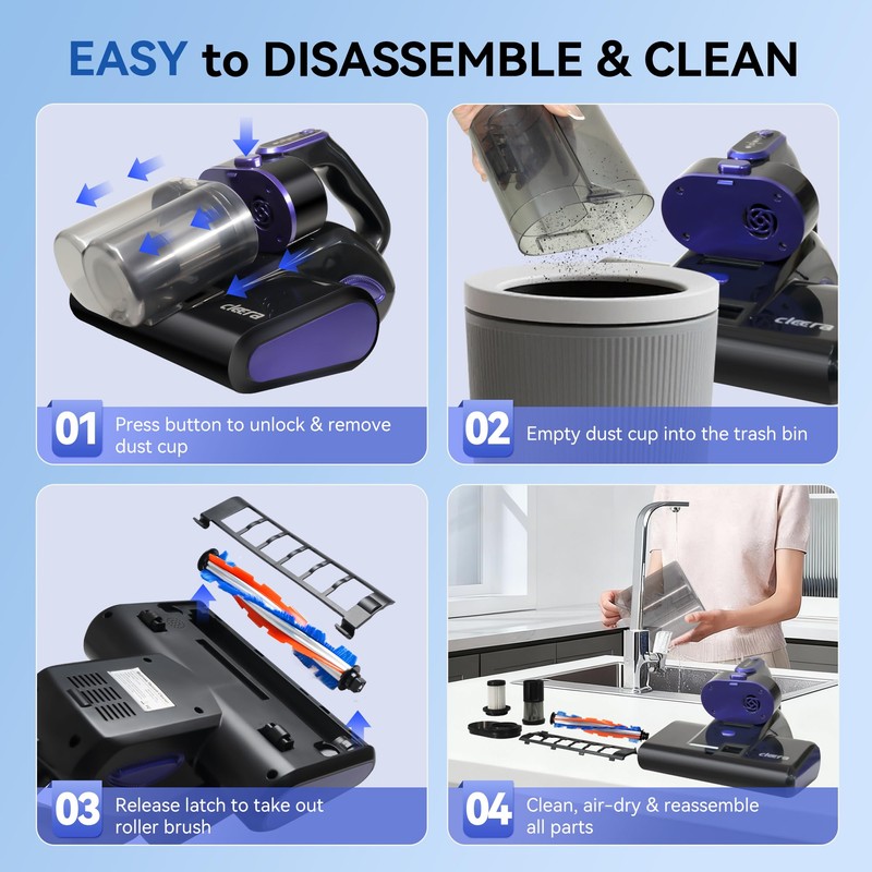 Mattress Vacuum Cleaner,16KPa Bed Vacuum with 140°F Hot Air
