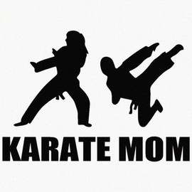 Karate Mom Self Defense Martial Arts Vinyl Sticker Decal for Car Truck Motorcycle Windows Bumper Laptop Home Wall Decor - Many Colors & Sizes