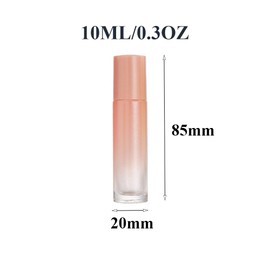 QUUPY 3Pcs 10ML/0.3OZ Glass Roller Bottles Essential Oil Roller Bottles with Stainless Steel Roller Balls Refillable Glass Roller Bottles with Lid for Essential Oil Perfume(Pink)
