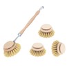 Set of 4 Wooden Washing Up Brushes - Wooden Washing