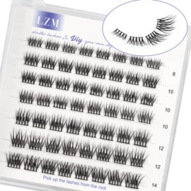 LZM Cluster Lashes 8-14mm Individual Eyelashes C Curl Lashes Individual Cluster Eyelash Clusters Natural Individual Lashes Reusable Lash Clusters Thin Band Natural Eyelashes Cluster (Clasica-C-Mix)