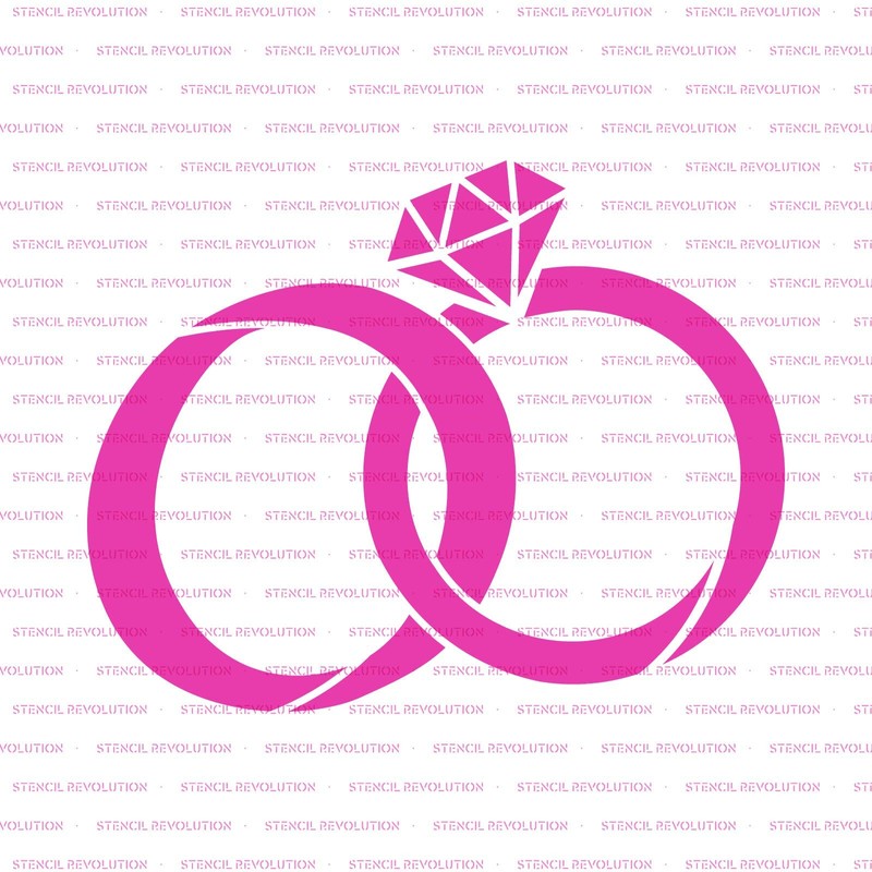 Wedding Rings Stencil Template for Walls and Crafts - Reusable