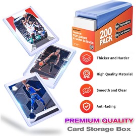 1000 Card Sleeves Top Loaders for Cards, Arjiekwei 3"X4" Baseball Cards Protectors Hard Plastic, Premium Toploaders Holder for Trading Sports Football Game Card(500 Top Loaders + 500 Penny Sleeves)