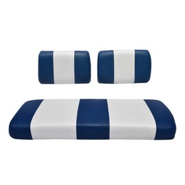Seat Cover Replacement for Club Car Carry Golf Cart - Front Or Rear Bench Seat - Premium Marine Vinyl - 5 Panel Stitching - Staple On Installation - Two-Tone Golf Cart Seat Covers (Blue & White)