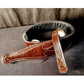 Jack Straps Genuine Leather And Neoprene guitar strap brown