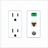 RiteAV 1 Port Fiber Optic Jack SC Simplex APC + Cat6 + Coax Wall Plate - Outlet [Screwless White]