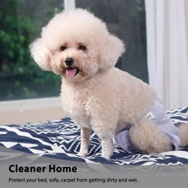 Vecomfy Reusable Female Dog Diapers for Medium Dogs,(4 Pack) Easy Absorbent Medium Doggie Diapers for Peeing,in Heat,Dog Period Panties,M