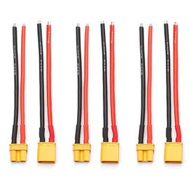 Maihuijia 3pairs 15cm Amass XT30U XT60H XT90H Male Female Plug Connector Adapter Wire Cable with 18AWG Silicone Cable (XT30)