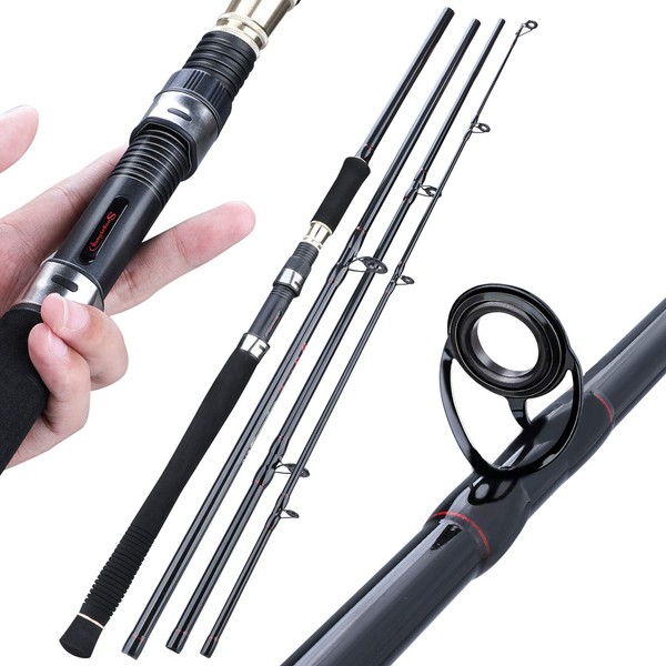 Sougayilang Carp Rod, Carbon Fiber Super Hard Rotating Fishing Rod, Portable 4/5 Section Fishing Rods with Comfortable EVA Handle for Saltwater or Fresh Water -4