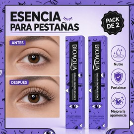 BIOAQUA Pack 2 Serum para Cejas, Pestañas, Línea del Cabello y Barba, Brocha Suave, Alargador y Espesador Eyebrow Eyelash 7ml c/u
