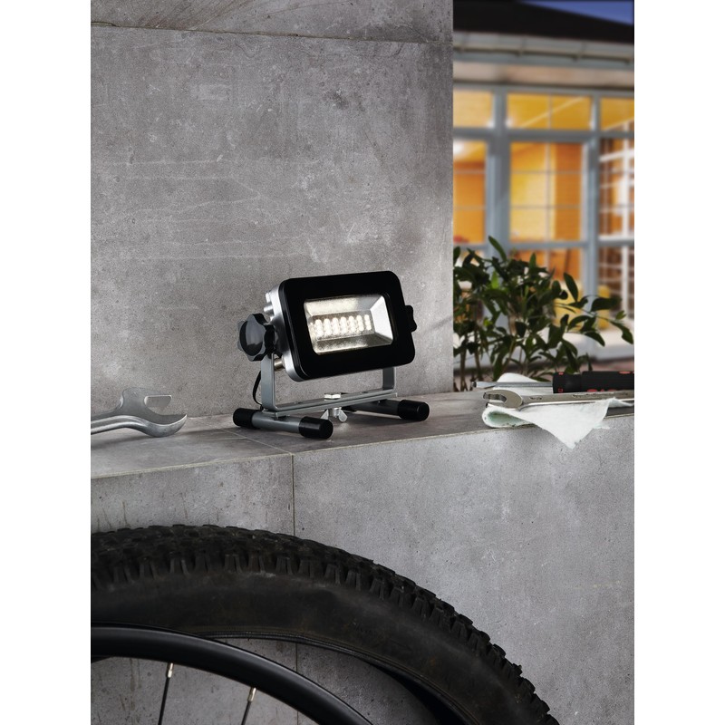 EGLO Piera LED spotlight, portable work light made of aluminium