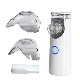 Nmesh Nebulizador portátil, inhalador USB y batería para adultos y niños, color blanco y gris 110,220