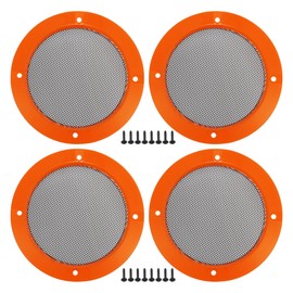 ACROPIX Universal 4" Car Speaker Grills Cover Mesh Round 4 Inch Audio Speaker Subwoofer Guard Protector Case with Mounting Screws Iron Orange - Pack of 4