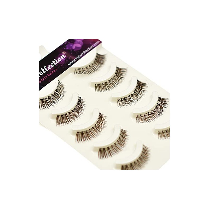 Vivis False Eyelashes 5 Pairs Lashes Short Natural Small Brown